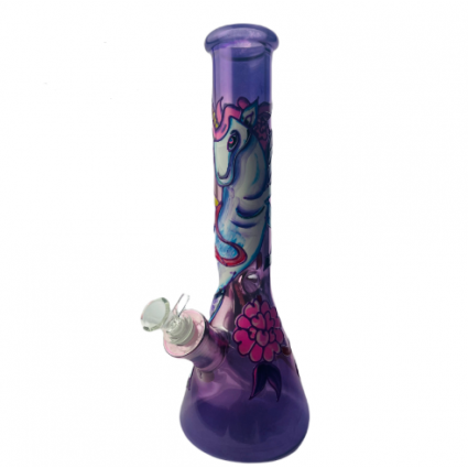 Glass bong with unicorn